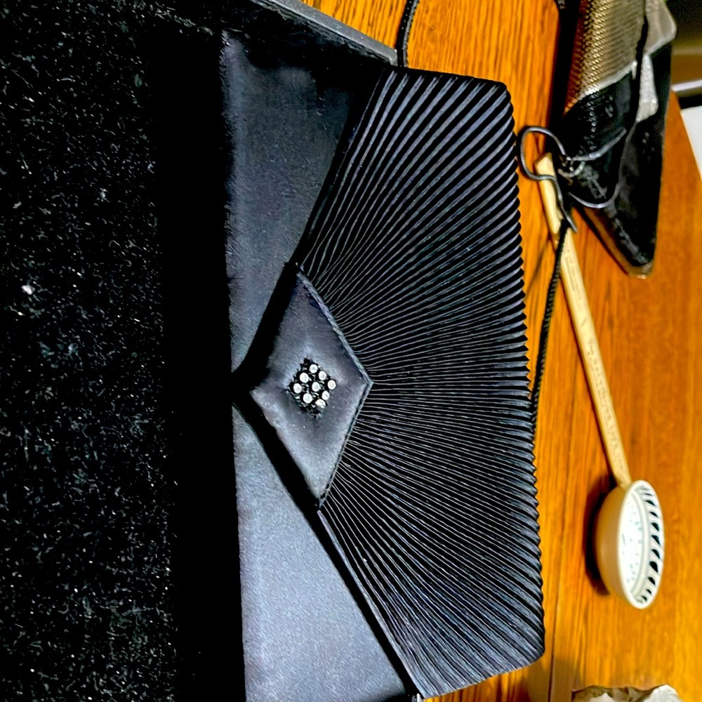 Black satin vintage bag.